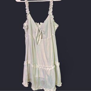 Sage White Lace Detail Top